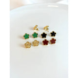 Five Leaf Clover Earrings - Lucky Charm Earrings