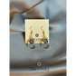Gold Crescent Moon Earrings with Crystal Drops