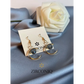 Gold Crescent Moon Earrings with Crystal Drops