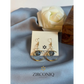 Gold Crescent Moon Earrings with Crystal Drops