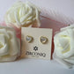 Gold Heart Stud Earrings with Mother of Pearl