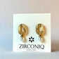 Gold Oval Drop Earrings
