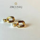 Gold Oval Drop Earrings