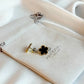 Gold Plated Black Clover Earrings