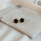 Gold Plated Black Clover Earrings