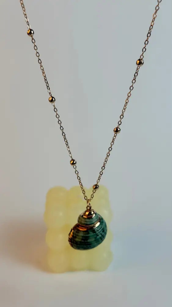 Necklace with a pendant on a light gray background