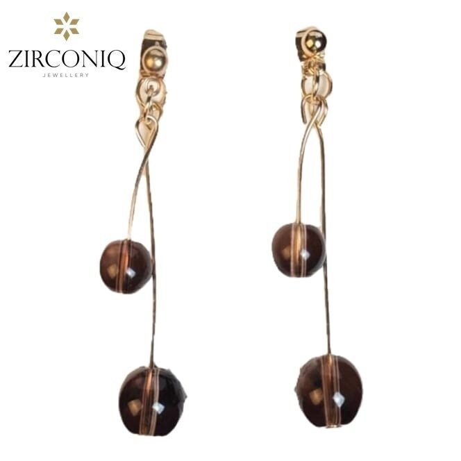Modern Round ball drop earring