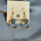 Gold Crescent Moon Earrings with Crystal Drops
