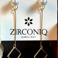 Elegant Pearl and Square Drop Earrings