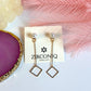Elegant Pearl and Square Drop Earrings