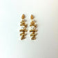 18K Gold-Plated Bamboo-Inspired Pearl Drop Earrings