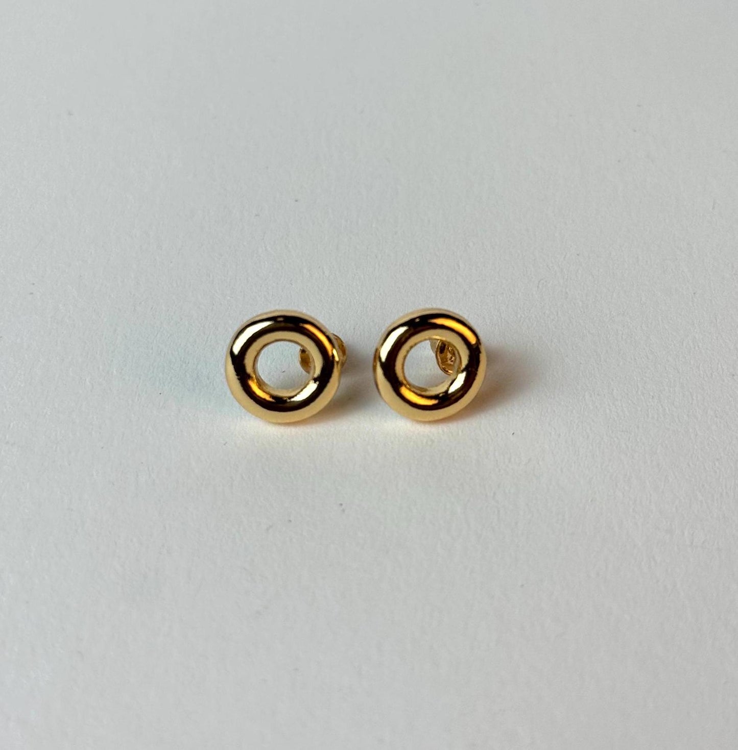 18K Gold Plated Mini Donut Stud Earrings