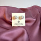 Elegant Pearl and Gold Moon Stud Earrings