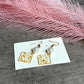 Elegant Gold Leaf Resin and Pearl Dangle Earrings