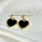 Black Heart Dangle Earrings