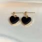 Black Heart Dangle Earrings