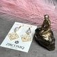 Elegant Gold Leaf Resin and Pearl Dangle Earrings