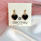 Black Heart Dangle Earrings