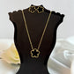 Gold Plated Black Gold Clover Necklace