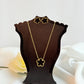 Gold Plated Black Gold Clover Necklace