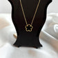 Gold Plated Black Gold Clover Necklace