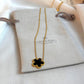Gold Plated Black Gold Clover Necklace