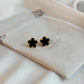 Gold Plated Black Clover Earrings, Lucky Five Leaves  Clover Earrings, Stainless Steel Gold Plated Earrings, Lucky Jewelry for Her