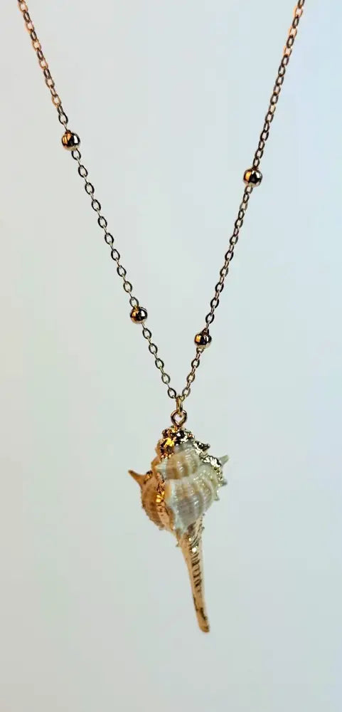 Large Gold Natural Shell necklace