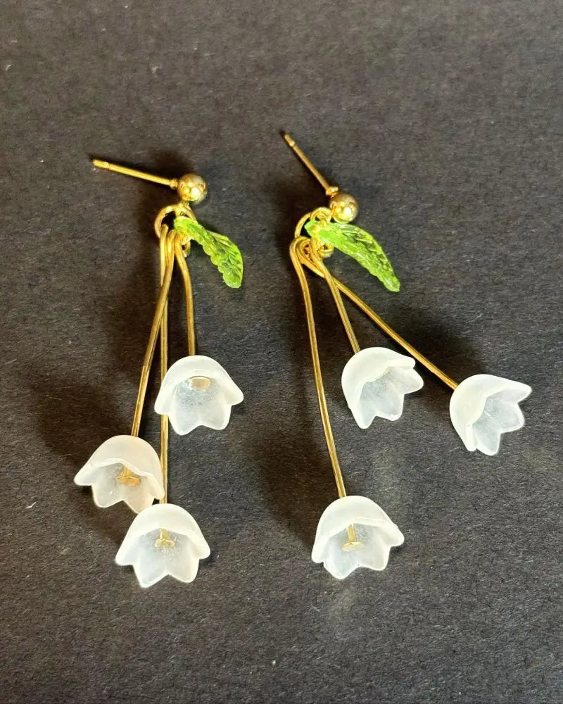 Lily of the Valley Earrings Flower Earrings - White