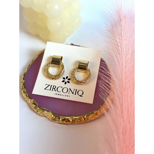 Multi Circle Layered Drop Earrings