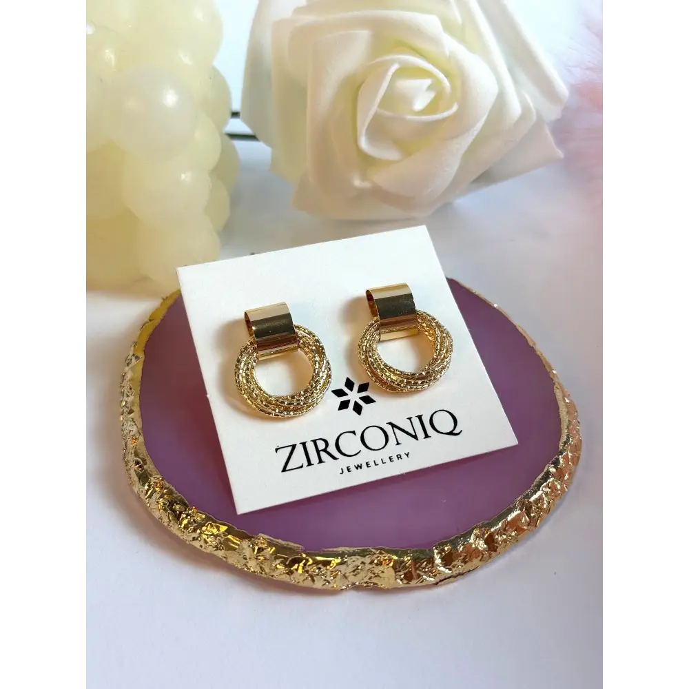 Multi Circle Layered Drop Earrings
