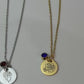 Personalized Birthstone Pendant Rose Silver