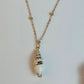 Necklace with a shell pendant on a light background