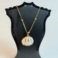 White and Gold Medium sized Natural Shell necklace