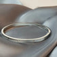 Zircon Studded Stainless Steel Silver Plated Bangle Bracelet - Silver