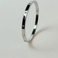 Zircon Studded Stainless Steel Silver Plated Bangle Bracelet - Silver